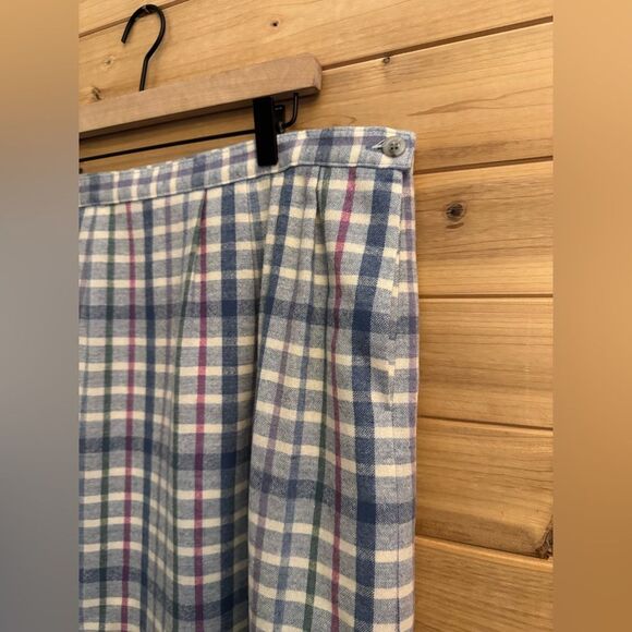 Vintage Pendleton Size XL White Blue Plaid Wool Academia Skirt - Picture 5 of 11